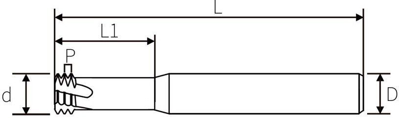 Схема трёхвитковой резьбофрезы
