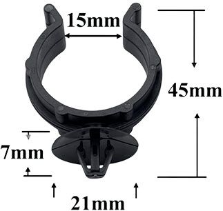 Клипса автомобильная для проводов и трубок AS-056, темно-серая - схема