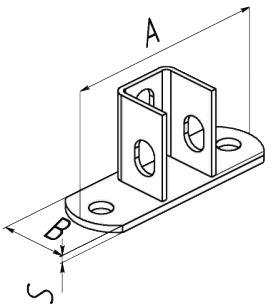 Основание потолочной стойки ПТ 120x40x4 под профиль 30x30x30