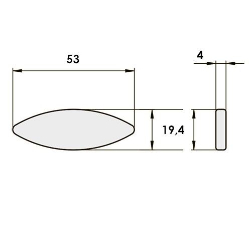 Шкант плоский 53 x 19,4 мм - размеры