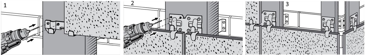 Кляймер для керамогранита ЗУБР - монтаж