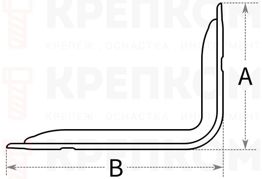 Уголок-кронштейн усиленный FIT - схема, чертеж