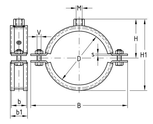 Хомут термостойкий MUPRO SBC - схема
