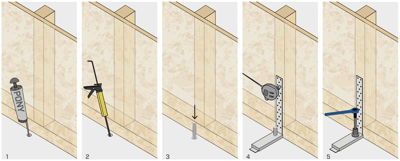 Уголок крепежный ассиметричный WZU Holz Technic - монтаж уголка