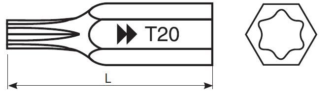 Бита TORX длина 25 мм HARPOON-чертеж