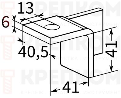 Соединительный уголок для профиля FUS Fischer FUF 180° R-схема