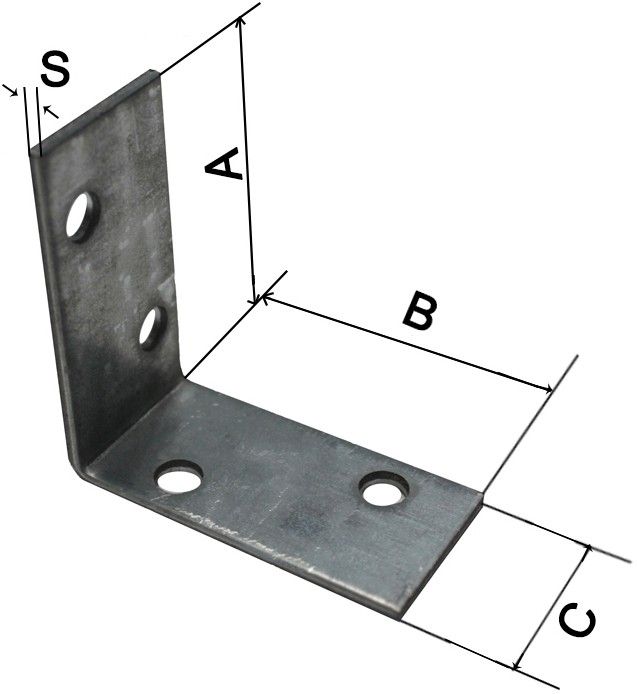 Крепежный уголок 50х50х30х5 мм - схема, чертеж