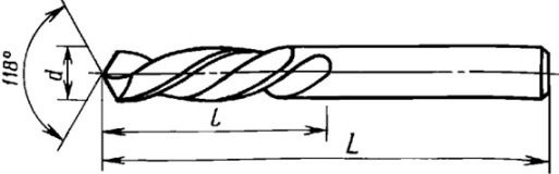 Схема свёрл по ГОСТ 4010-77 уменьшенная