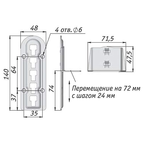 Стяжка кроватная для крепления реек - размеры