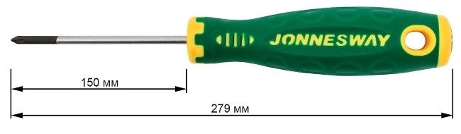 Отвертка Pozidriv PZ3х150 мм Jonnesway ANTI-SLIP GRIP D71Z3150