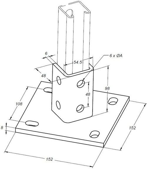 Фланец FBP 41H Fischer 550450, горячий цинк