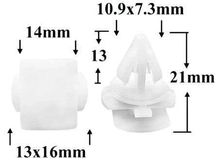 Клипса автомобильная крепежная фигурная AS-1410 - схема