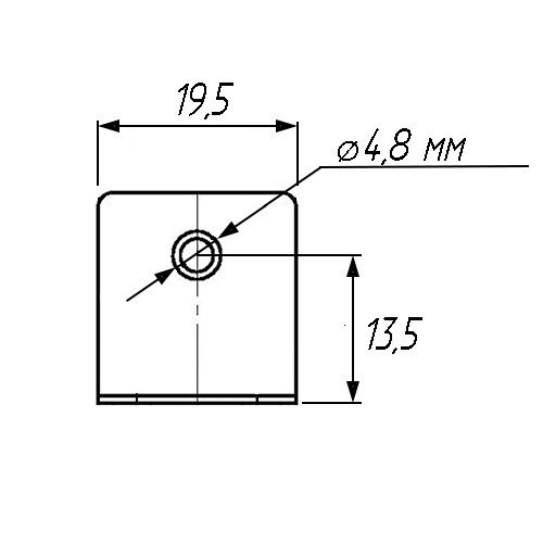 ANGLE Уголок мебельный с пластиковой накладкой 20х20х20 мм - размеры