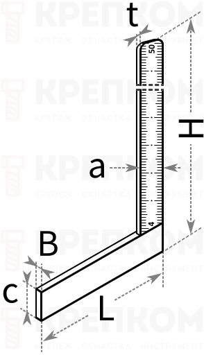 Угольник гибкий Kinex - размеры