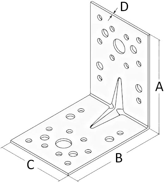Уголок крепежный усиленный KUU схема