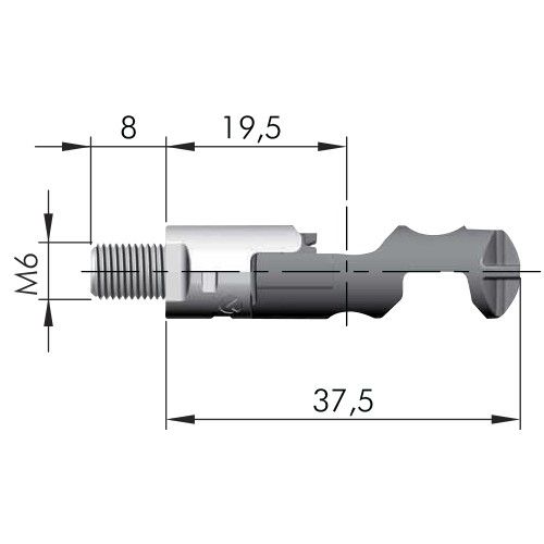 Стяжка винтовая J10 метрическая резьба М6, для плиты 16мм, TARGETJ10/P16/M6 - размеры