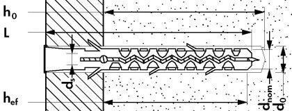 Дюбель для пустотелого кирпича Mungo ML - схема, чертеж