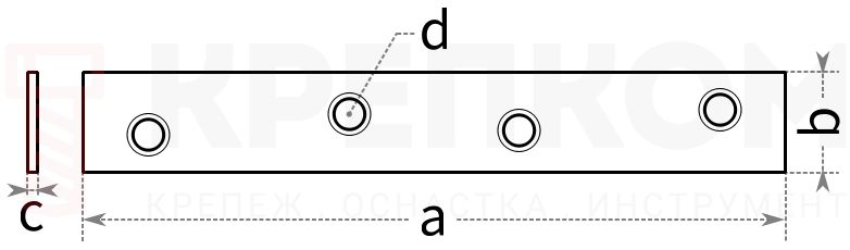 Крепежная пластина 100 мм - схема, чертеж