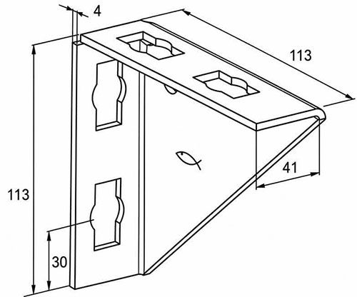 Консоль угловая для профиля FUS PAB 4L Fischer 540565, горячий цинк