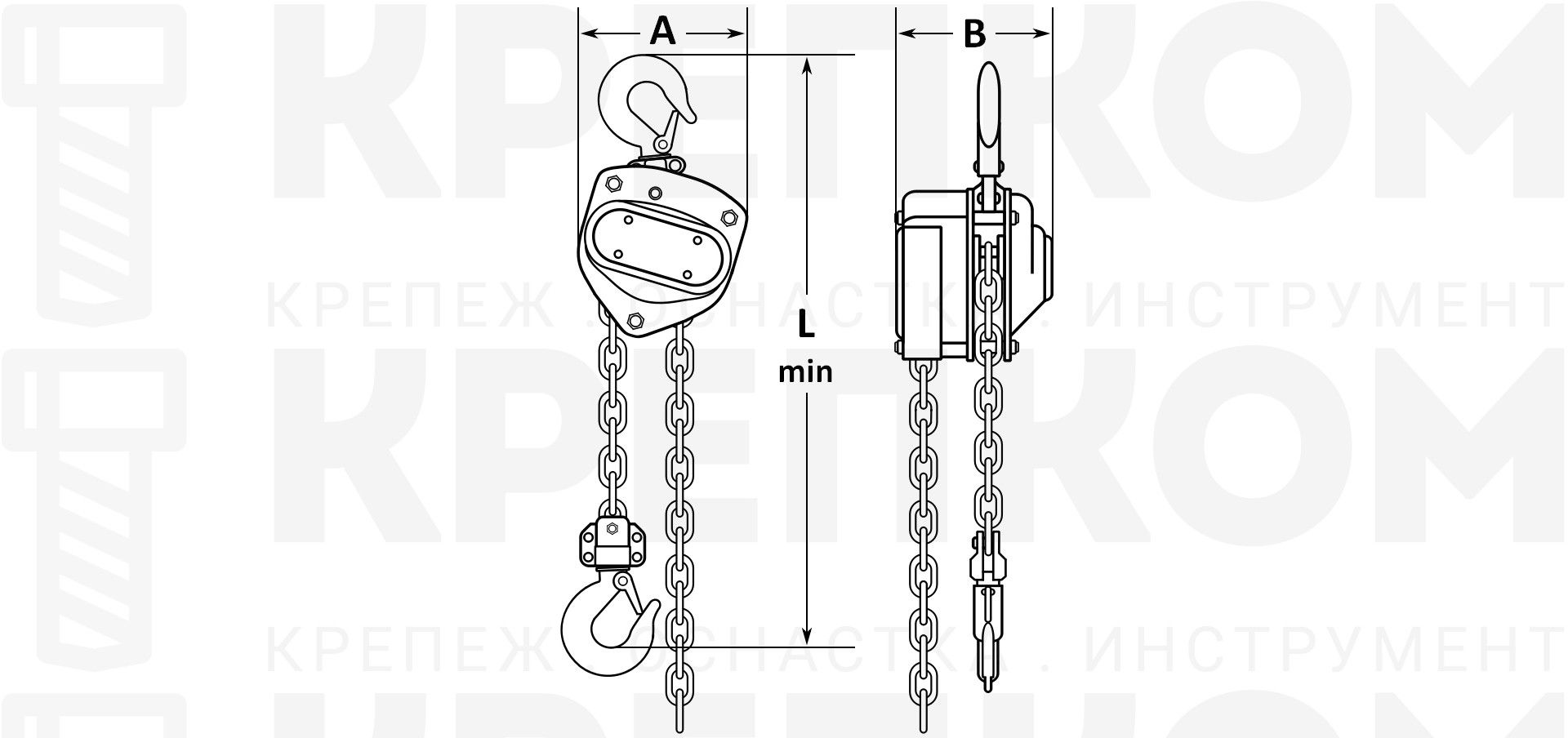 таль ручная цепная HS-A10 схема
