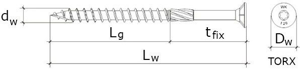 Конструкционный саморез WKCS - чертеж, схема