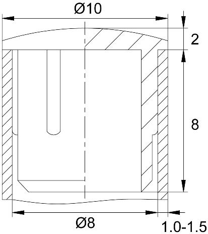 Заглушка внутренняя для круглых труб ДХУ, пластик хромированный, цвет в ассортименте - фото