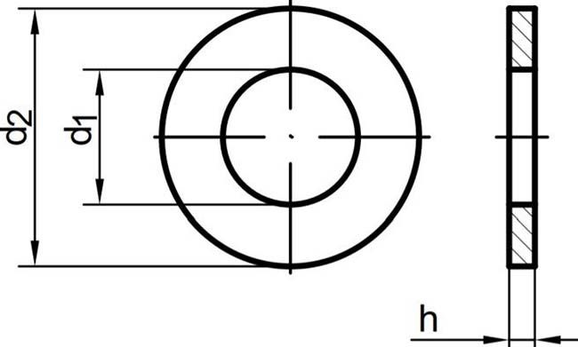 Шайба плоская DIN 126 - схема