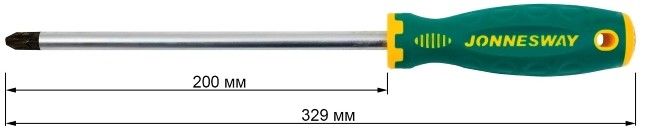 Отвертка Pozidriv PZ4x200 мм Jonnesway ANTI-SLIP GRIP D71Z4200