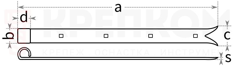Петля накидная - схема, чертеж