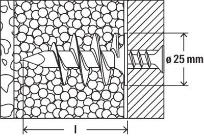 Дюбель для изоляционного материала FID - чертёж