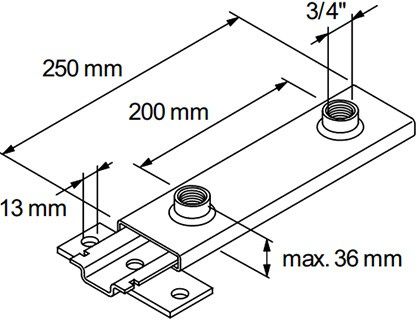 Подвижная опора Fischer GLL 3/4"- схема