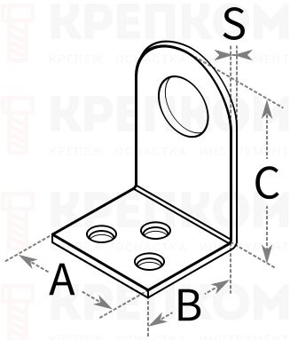 Проушина для навесного замка - схема, чертеж