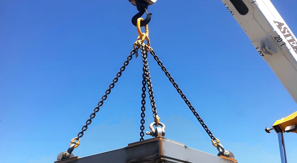 Подъем груза с помощью цепной стропы - изображение