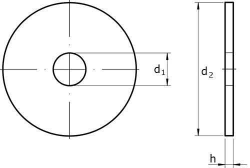 Увеличенная шайба DIN 440 R - чертёж, схема