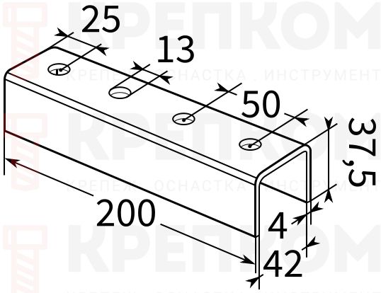 Соединитель для профиля FUS Fischer FUF OC 41-схема