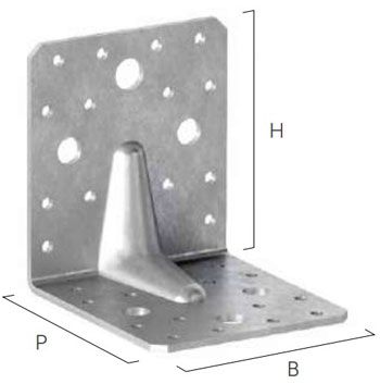 Уголок крепежный усиленный 100х100х90х3 мм HT100 Holz Technic - схема, чертеж