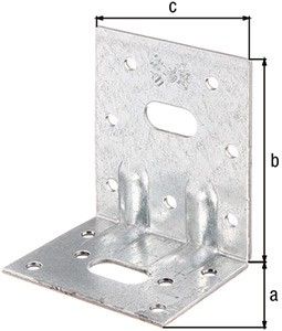 Уголок крепежный усиленный с двумя ребрами жесткости - схема, чертеж