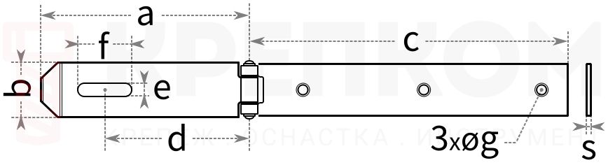 Навес прямой для навесного замка Gah Alberts 315986 - схема, чертеж