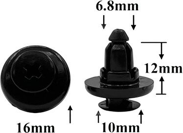 Клипса автомобильная крепежная с нажимным штырьком AS-215 - схема