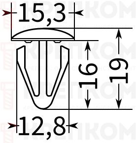 Клипса автомобильная нажимная 0160 - фото