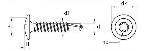 Саморез со сверлом art 9998 - схема