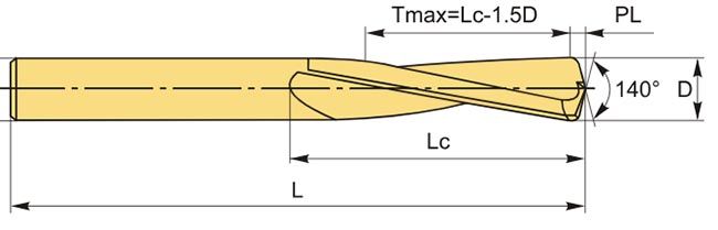 Сверло по металлу ц/х твердосплавное DH89-3 AlTiN (TiAlN) - схема