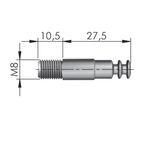 Шток односторонний SPIRAL LOCK М8х38 - размеры