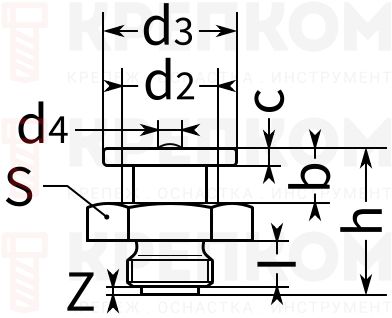 Пресс-масленка DIN 3404 - чертеж, схема