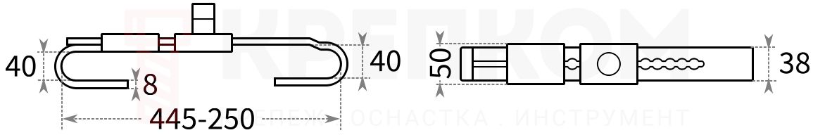 Замок-блокиратор дверей контейнеров и автофургонов - схема, чертеж