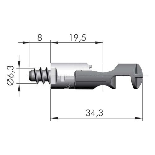 Стяжка винтовая J12 евровинт 8 мм, для плиты 25 мм, TARGETJ12/P25/EURO8 - размеры