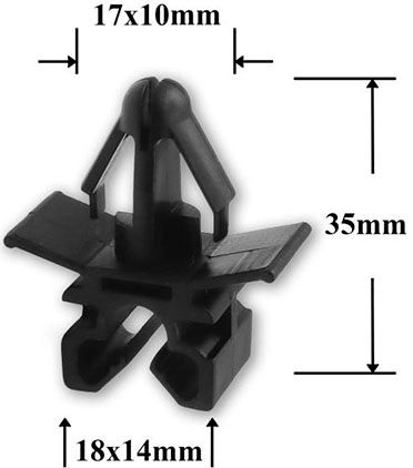 Клипса автомобильная для проводов и трубок AS-1011 - схема
