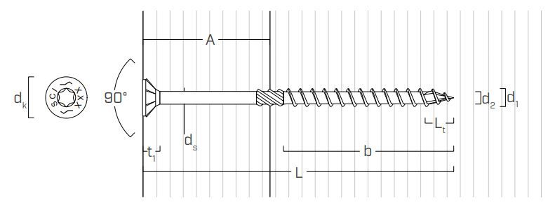 Саморез HOLZ SCI - схема