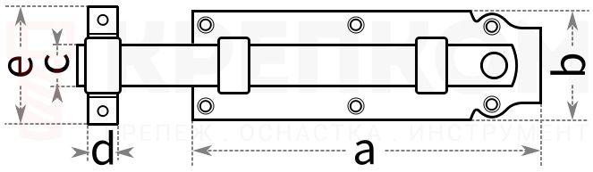 Задвижка дверная - схема, чертеж