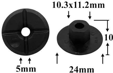 Вставка автомобильная под саморез AS-1392 - схема